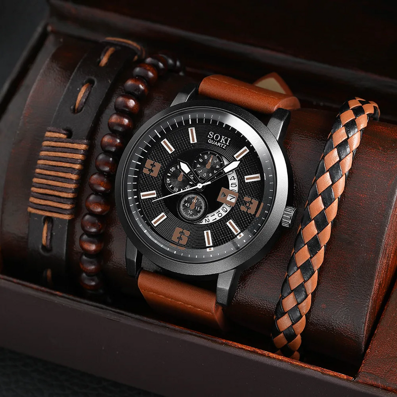 Relógio Elegante | +3 Pulseiras Combinando Só Esta Semana! ⏱️